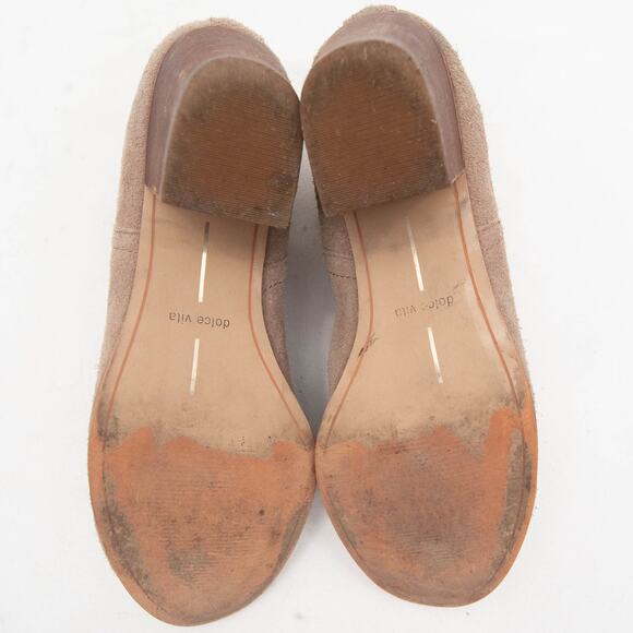 Dolce Vita Tan Suede Slip On Block Heel Jaydin Ankle Boots Booties Size 8 - Picture 8 of 12